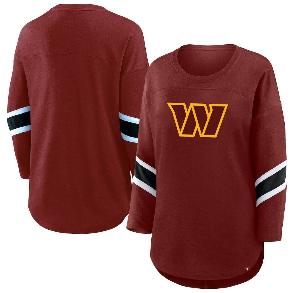 NFL Washington Commanders Women's Plus Size Redzone 3/4-Sleeve Scoop Neck T-Shirt