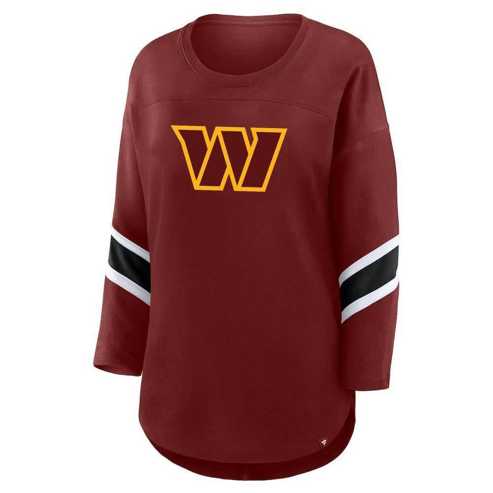 NFL Washington Commanders Women's Plus Size Redzone 3/4-Sleeve Scoop Neck T-Shirt