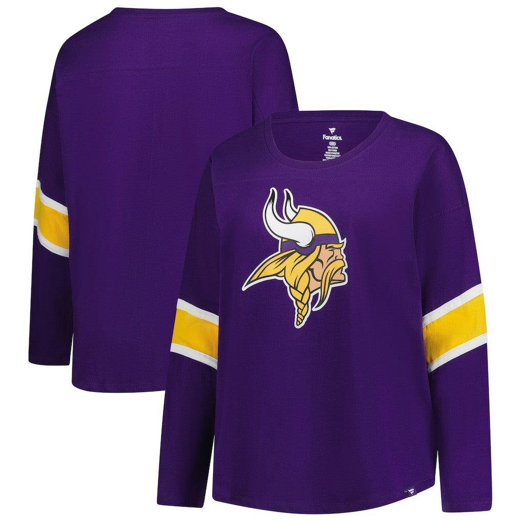 NFL Minnesota Vikings Women's Plus Size Redzone 3/4-Sleeve Scoop Neck T-Shirt