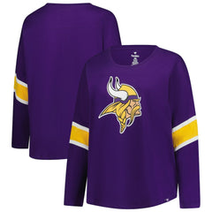NFL Minnesota Vikings Women's Plus Size Redzone 3/4-Sleeve Scoop Neck T-Shirt