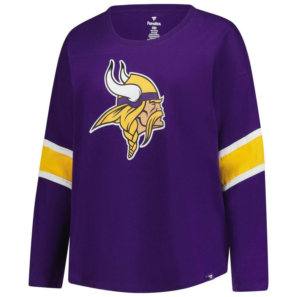 NFL Minnesota Vikings Women's Plus Size Redzone 3/4-Sleeve Scoop Neck T-Shirt