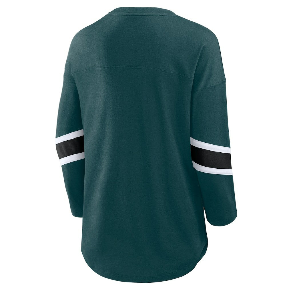 NFL Philadelphia Eagles Women's Plus Size Redzone 3/4-Sleeve Scoop Neck T-Shirt