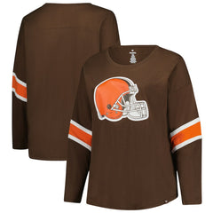 NFL Cleveland Browns Women's Plus Size Redzone 3/4-Sleeve Scoop Neck T-Shirt