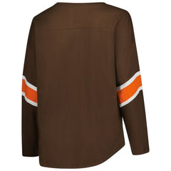 NFL Cleveland Browns Women's Plus Size Redzone 3/4-Sleeve Scoop Neck T-Shirt