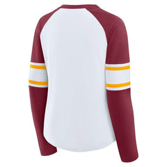 NFL Washington Commanders Women's Plus Size Redzone Lace Up Long Sleeve T-Shirt