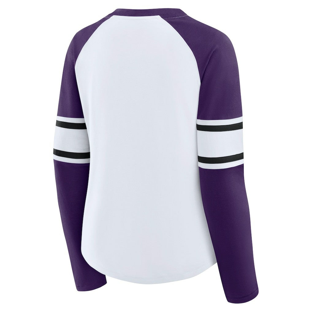 NFL Baltimore Ravens Women's Plus Size Redzone Lace Up Long Sleeve T-Shirt