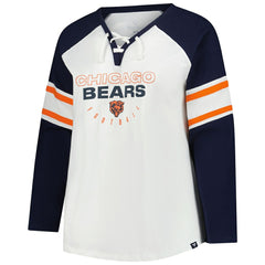NFL Chicago Bears Women's Plus Size Redzone Lace Up Long Sleeve T-Shirt