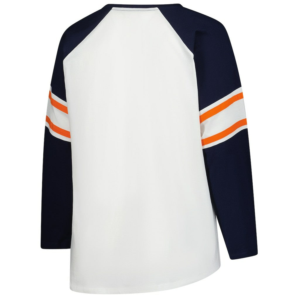 NFL Chicago Bears Women's Plus Size Redzone Lace Up Long Sleeve T-Shirt
