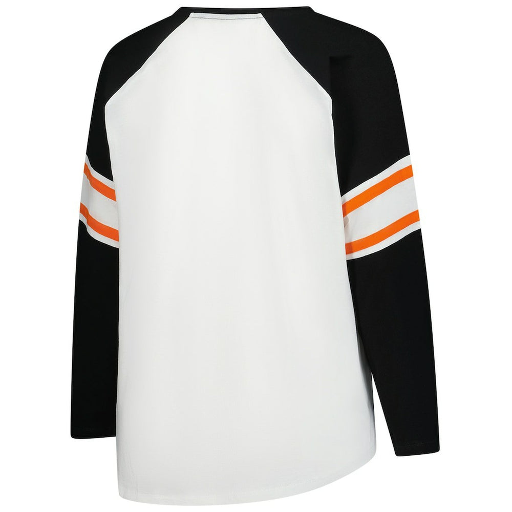 NFL Cincinnati Bengals Women's Plus Size Redzone Lace Up Long Sleeve T-Shirt