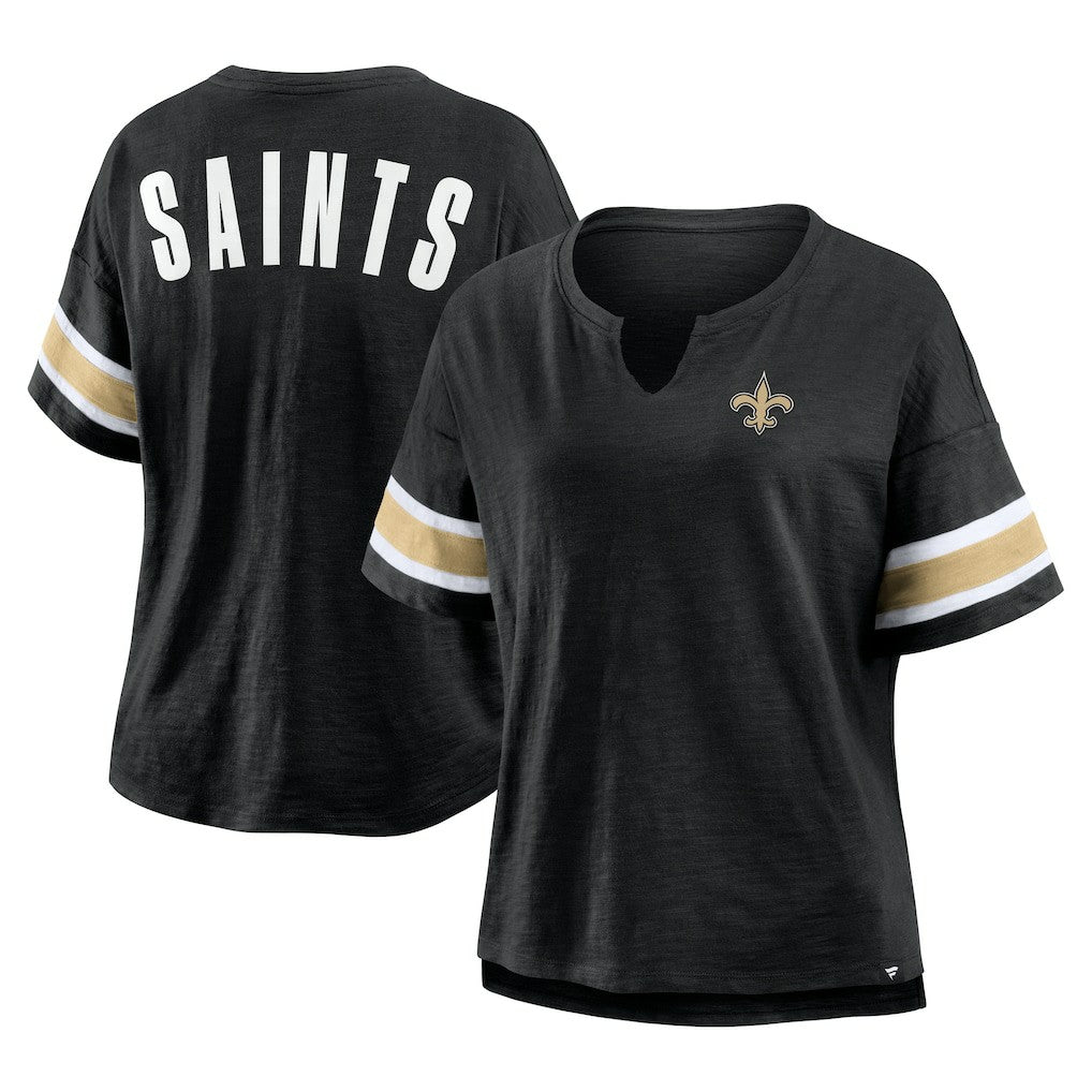 NFL New Orleans Saints Women's Plus Size Redzone Notch Neck T-Shirt