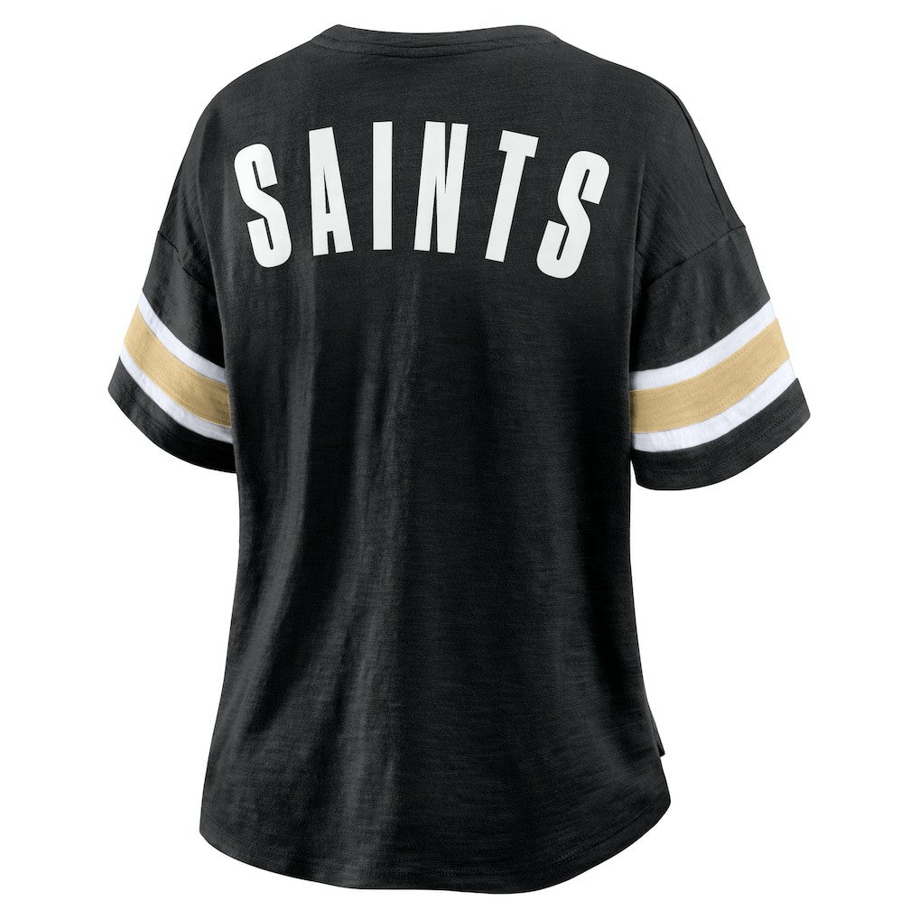 NFL New Orleans Saints Women's Plus Size Redzone Notch Neck T-Shirt