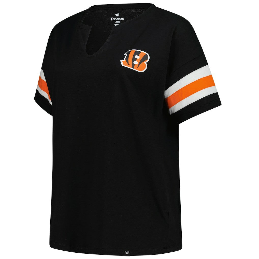 NFL Cincinnati Bengals Women's Plus Size Redzone Notch Neck T-Shirt