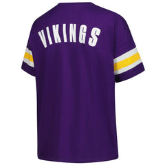 NFL Minnesota Vikings Women's Plus Size Redzone Notch Neck T-Shirt