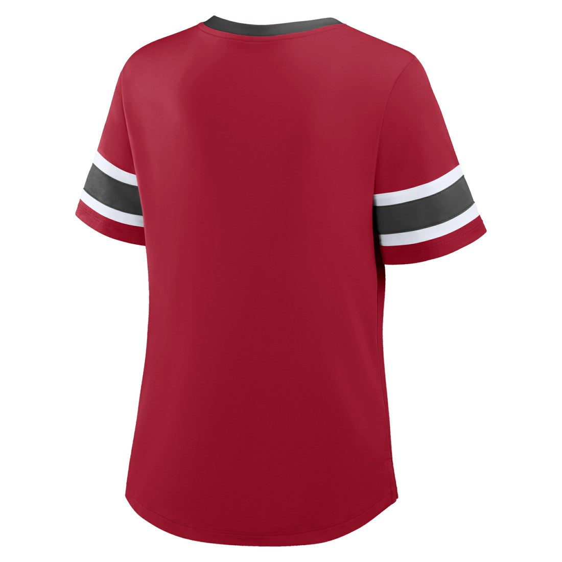 NFL Tampa Bay Buccaneers Women's Plus Size Red Zone Athena Lace-Up V-Notch Neck T-Shirt
