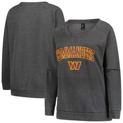 NFL Washington Commanders Profile Women's Plus Size Acid Wash Raglan Sweatshirt