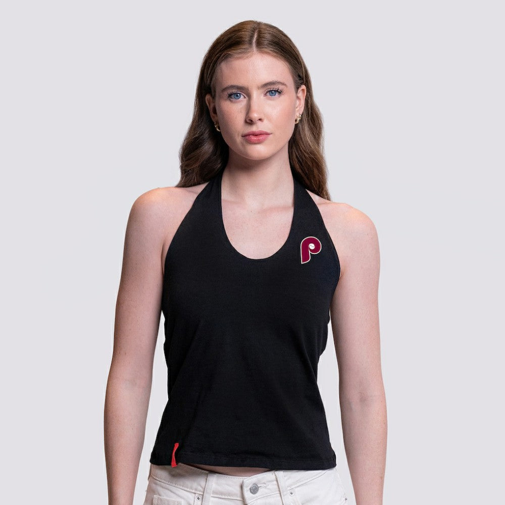 Philadelphia Phillies Lusso Women's Noelle V-Neck Tank Top - Black