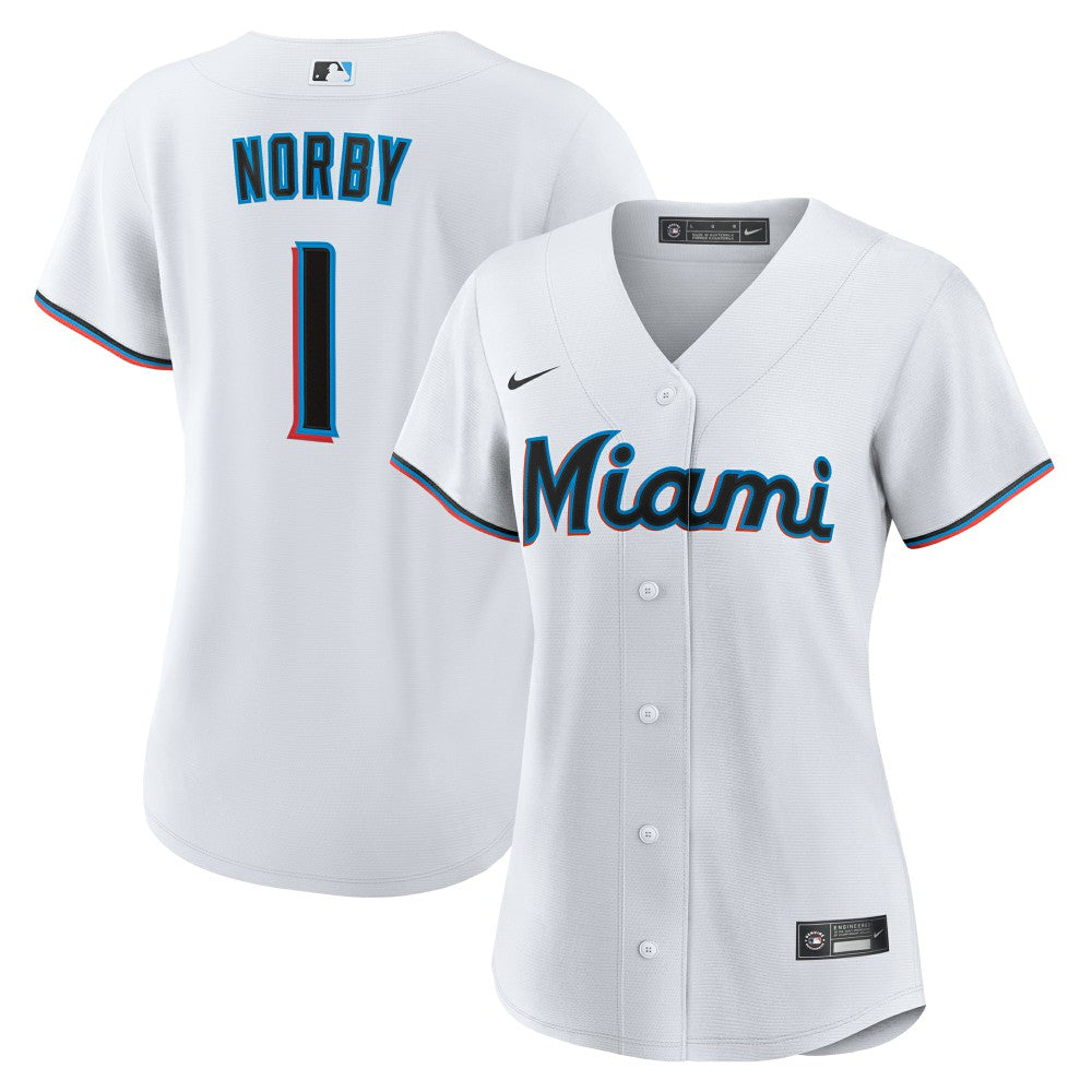 Connor Norby Miami Marlins Women's Home Replica Jersey - White | Nike