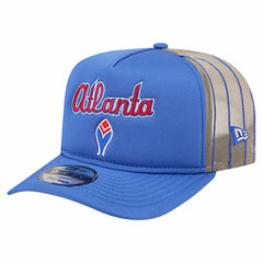 Atlanta Braves Vintage Arched Foam Front 9FIFTY A-Frame Adjustable Trucker Hat - Royal | New Era