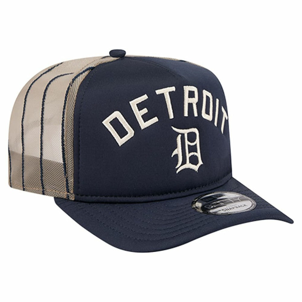 Detroit Tigers Vintage Arched Foam Front 9FIFTY A-Frame Adjustable Trucker Hat - Navy | New Era