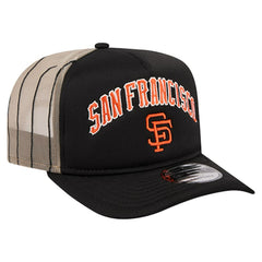 San Francisco Giants Vintage Arched Foam Front 9FIFTY A-Frame Adjustable Trucker Hat - Black | New Era