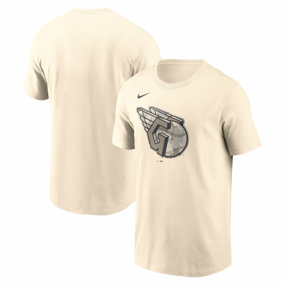 Cleveland Guardians Camo Logo T-Shirt - Cream | Nike