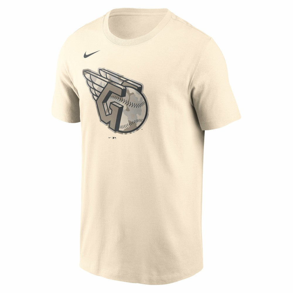 Cleveland Guardians Camo Logo T-Shirt - Cream | Nike