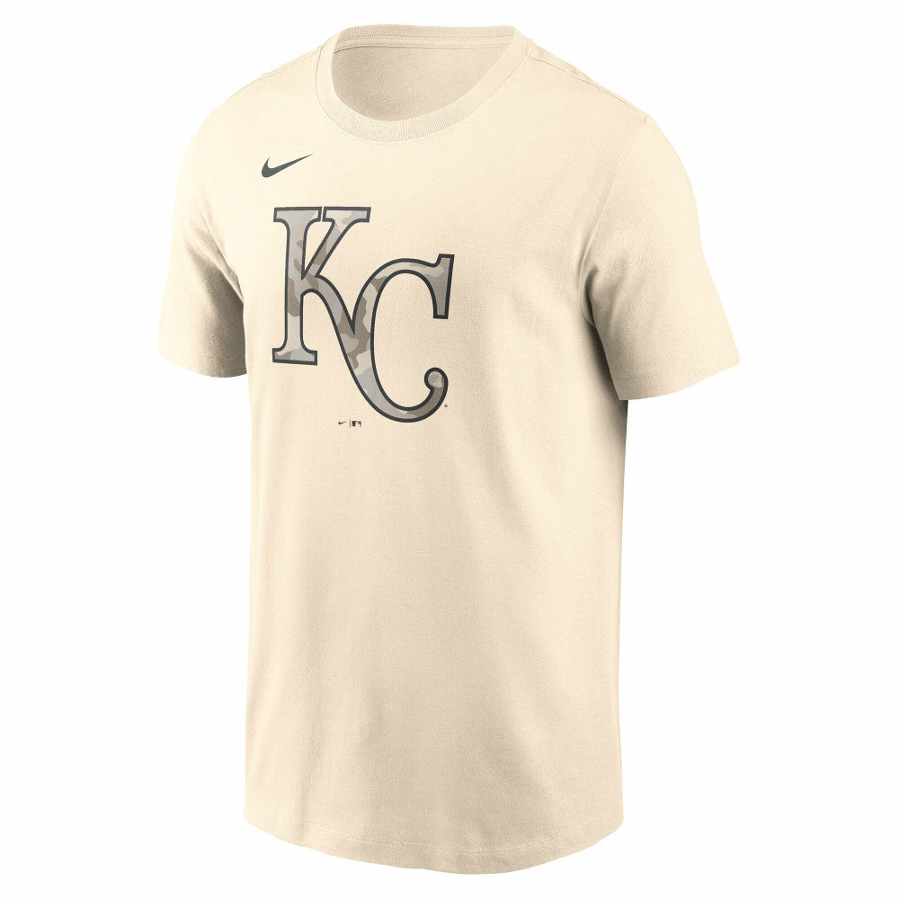 Kansas City Royals Camo Logo T-Shirt - Cream | Nike