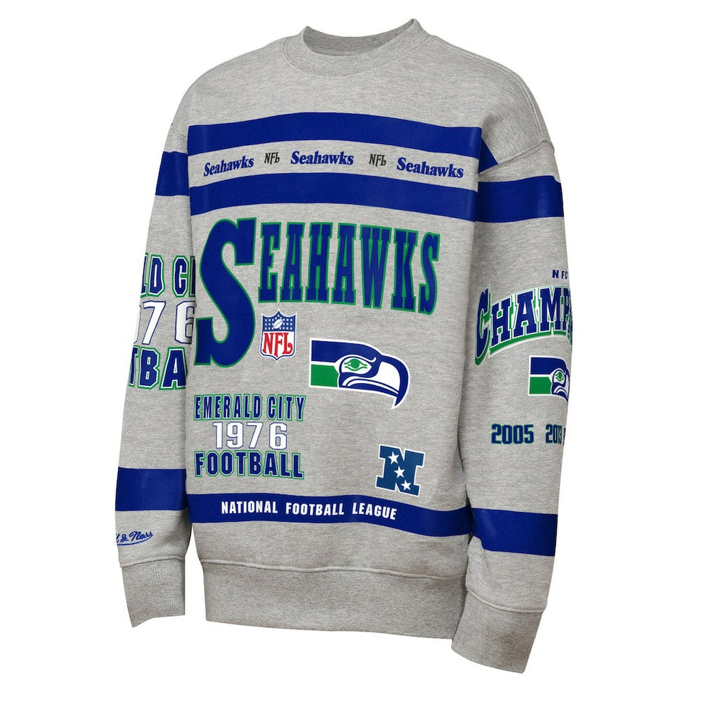 NFL Seattle Seahawks Youth Throwback All-Over Print Fleece Sweatshirt