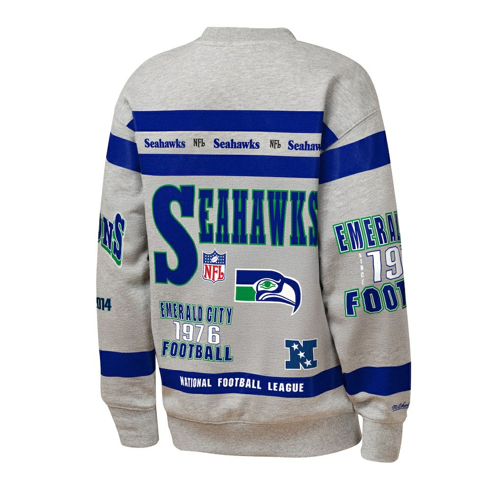 NFL Seattle Seahawks Youth Throwback All-Over Print Fleece Sweatshirt