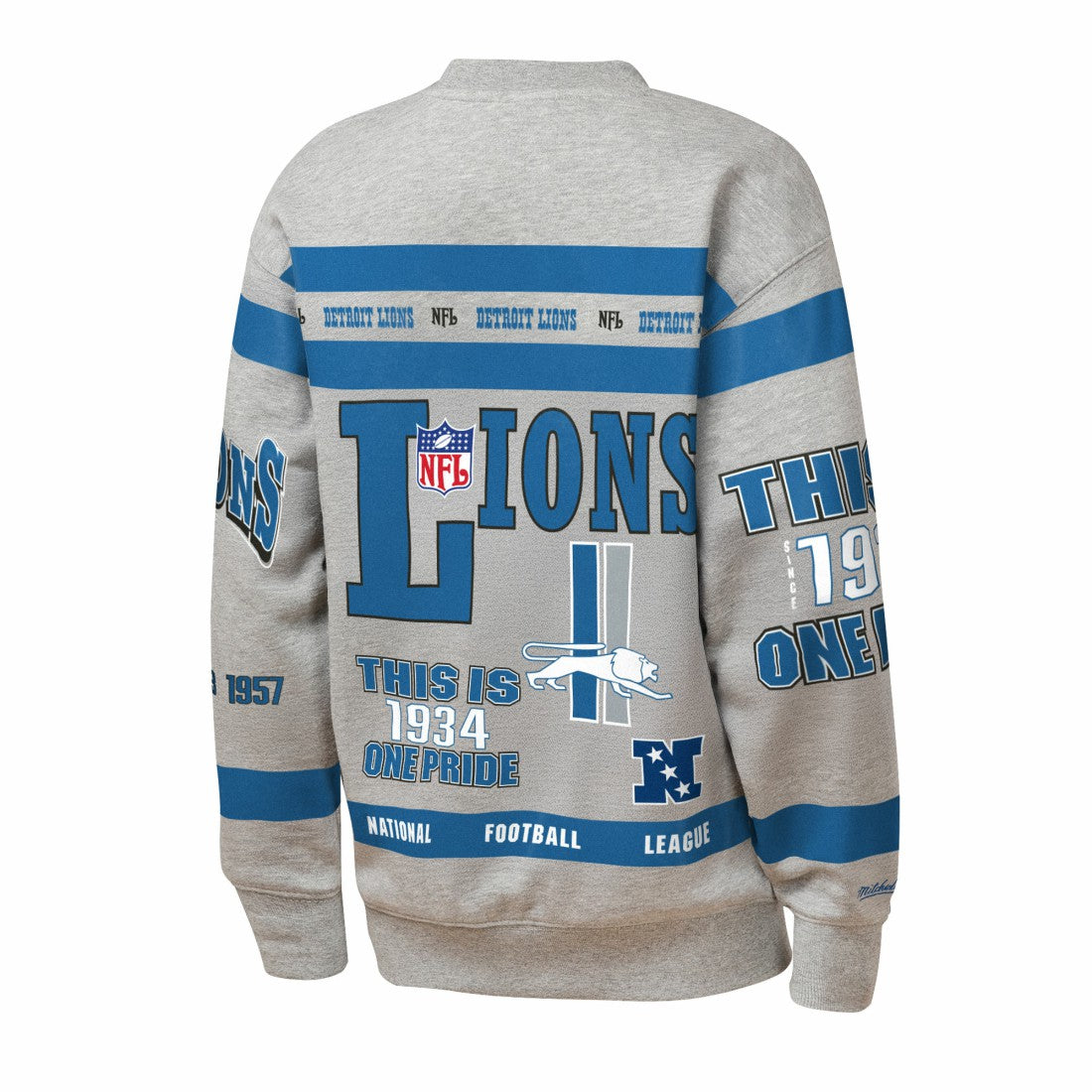NFL Detroit Lions Youth Throwback All-Over Print Fleece Sweatshirt