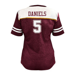 NFL Washington Commanders Jayden Daniels  Women's Plus Size Bling V-Neck T-Shirt