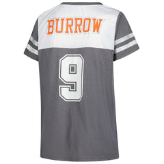 NFL Cincinnati Bengals Joe Burrow  Women's Plus Size Bling V-Neck T-Shirt
