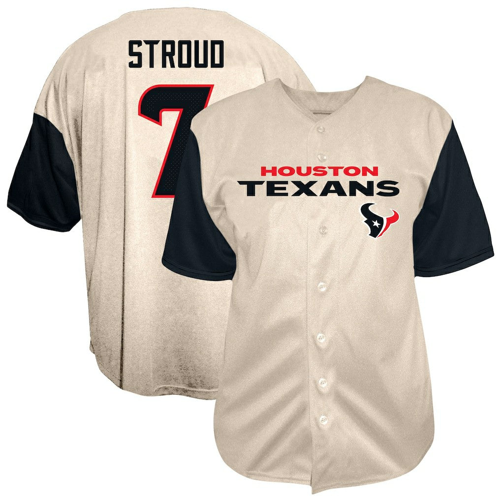 NFL Houston Texans C.J. Stroud  Big & Tall Baseball Button-Up Shirt