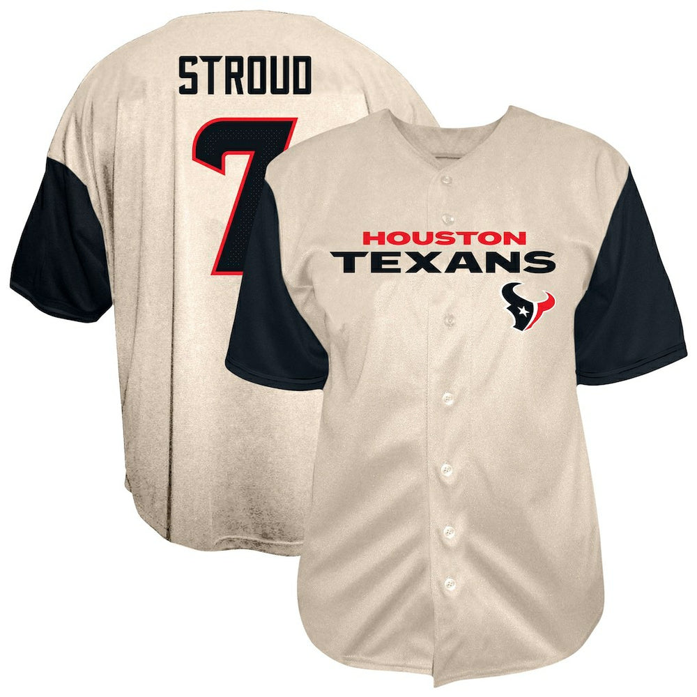 NFL Houston Texans C.J. Stroud  Big & Tall Baseball Button-Up Shirt