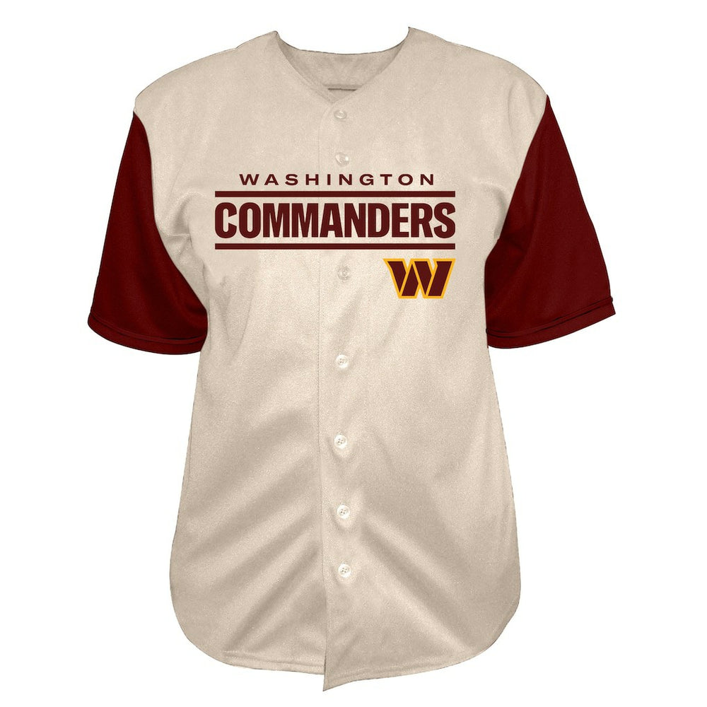 NFL Washington Commanders Jayden Daniels  Big & Tall Baseball Button-Up Shirt