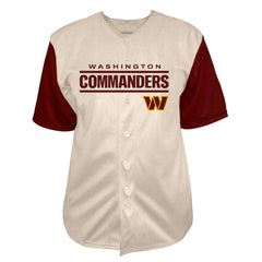 NFL Washington Commanders Jayden Daniels  Big & Tall Baseball Button-Up Shirt