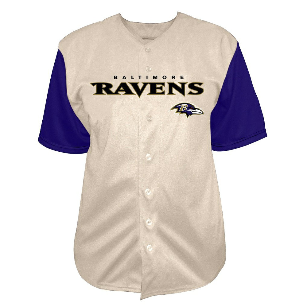 NFL Baltimore Ravens Lamar Jackson  Big & Tall Baseball Button-Up Shirt