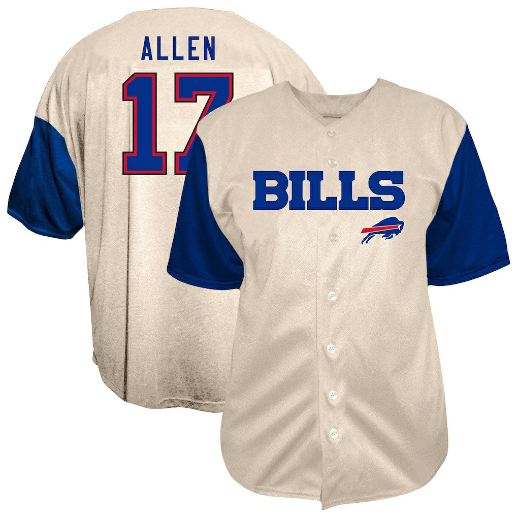 NFL Buffalo Bills Josh Allen  Big & Tall Baseball Button-Up Shirt