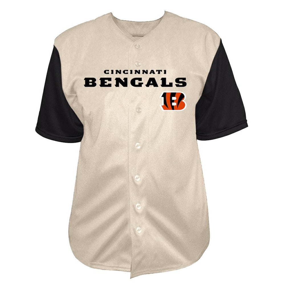 NFL Cincinnati Bengals Joe Burrow  Big & Tall Baseball Button-Up Shirt
