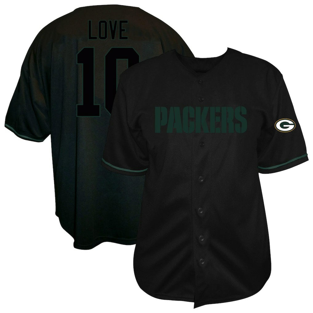 NFL Green Bay Packers Jordan Love  Big & Tall Baseball Button-Up Shirt