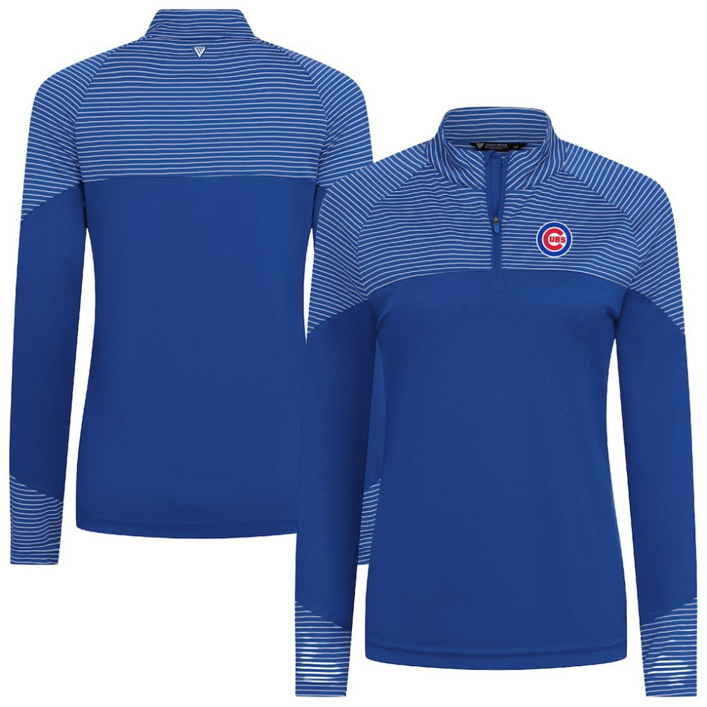 Chicago Cubs Levelwear Women's Classic Stripes Insignia 2.0 Raglan Quarter-Zip Top - Royal