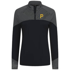 Pittsburgh Pirates Levelwear Women's Classic Stripes Insignia 2.0 Raglan Quarter-Zip Top - Black