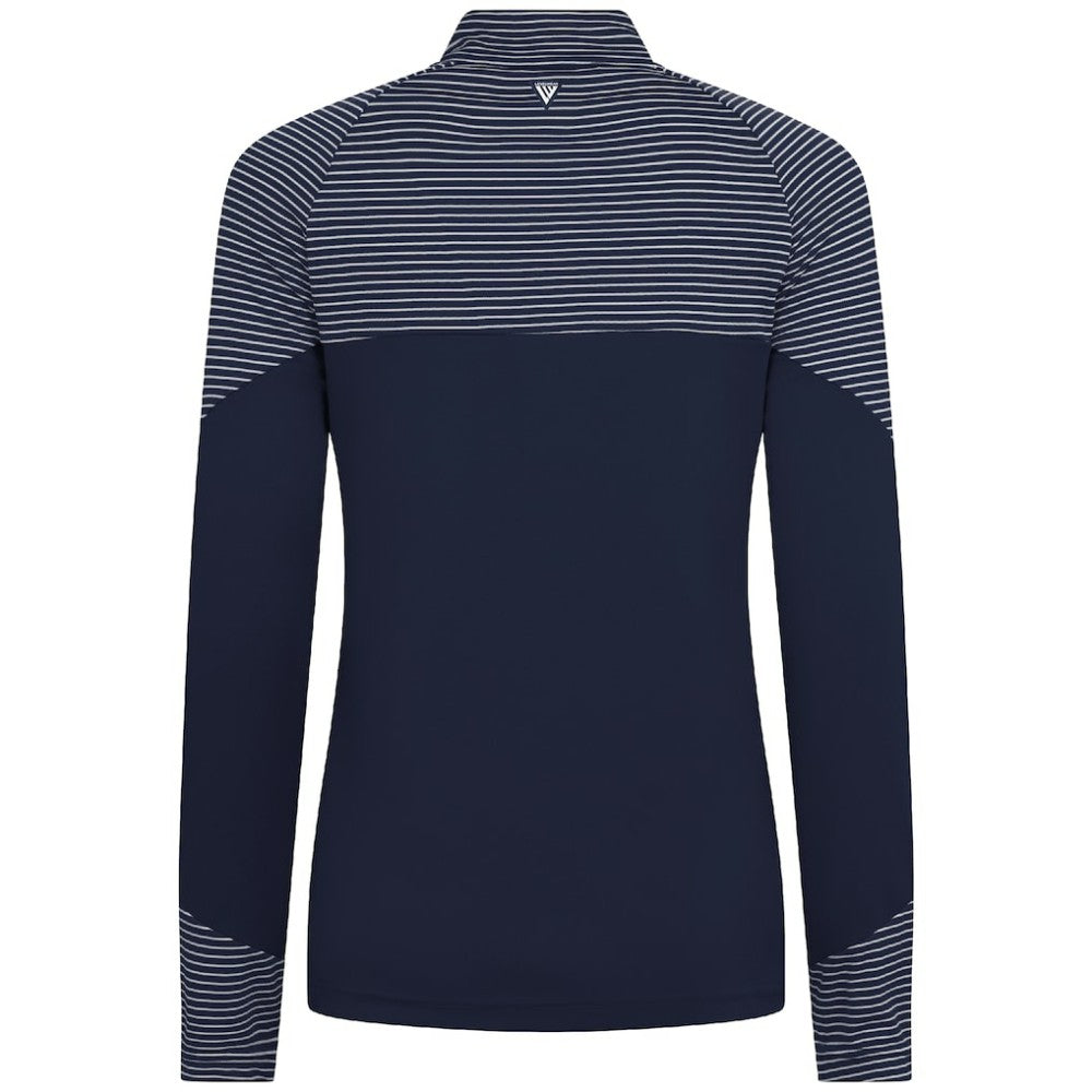 Boston Red Sox Levelwear Women's Classic Stripes Insignia 2.0 Raglan Quarter-Zip Top - Navy