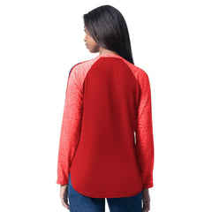 Philadelphia Phillies G-III 4Her by Carl Banks Women's Top Dog Raglan Long Sleeve V-Neck T-Shirt - Red
