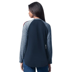 Boston Red Sox G-III 4Her by Carl Banks Women's Top Dog Raglan Long Sleeve V-Neck T-Shirt - Navy