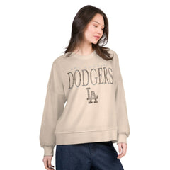 Los Angeles Dodgers G-III 4Her by Carl Banks Women's Oversized Vet II Sweatshirt - Sand