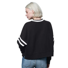 Boston Red Sox Starter Women's Rally Cropped Drop Shoulder Crewneck Sweatshirt - Black
