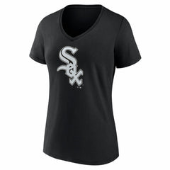 Chicago White Sox Women's Logo V-Neck T-Shirt - Black