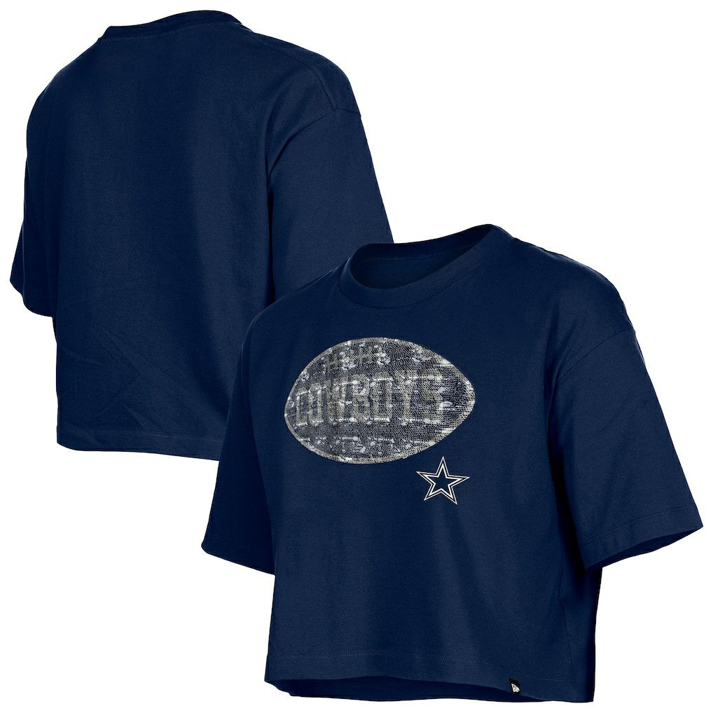 NFL Dallas Cowboys Girl's Flip Sequin Boxy T-Shirt