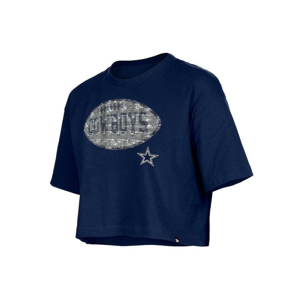 NFL Dallas Cowboys Girl's Flip Sequin Boxy T-Shirt
